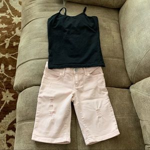 Jean Shorts/Tank Top Girls Size 6x/7-Small